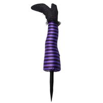 Halloween Evil Witch Legs Decoration Upside Down Wicked Wizard Feet With Boot Stake Yard Lawn Garden Decoration Props violetinė