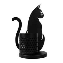 Black Cat Pen Holder Simple Ironwork Creative Minimalist Office Desktop Organizer Decoration Desk Storage Pen Holder Handicraft