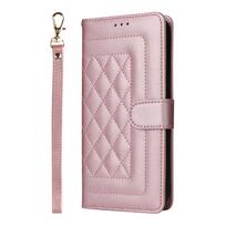 Flip Leather Phone Case for Samsung Galaxy S24 S25 Ultra S23 FE S22 S21 S20 S10 S9 Plus Note 20 10 Lanyard Wallet Card Cover for S10 rožinė