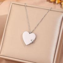 Heart Book Pendant Necklace Stainless Steel Chain Openable Women's Sweater Chain Titanium Steel Pendant Charm Lovers Choker