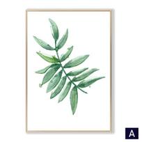 Žalieji lapai Sienos Menas Drobė Tapyba Paprastas Stilius Augalas Šiaurės šalių plakatai ir spaudiniai Dekoratyvinis paveikslas Šiuolaikinis namų dekoravimas 21cm×30cm NoFrame