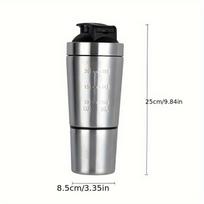 Stainless steel, 600ml protein shake sports water bottle, ideal for exercise supplements, suitable for sports, fitness and fitness, beverage utensils 600ml