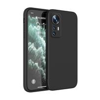 Prabangūs dėklai, skirti Xiaomi Mi 12 12S 12T Pro 12X Ultra Soft Square Matte Silicone Mi 12 lite 5G Thin Lens Protection Case Xiaomi 12 juoda