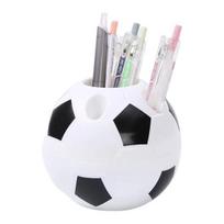 Futbolo kamuolio rašiklių laikiklis Futbolo formos plastikinė dėžutė Daugiafunkcis stalinis organizatorius rašikliams, pieštukams, makiažo šepetėliams, biuro reikmenims juoda