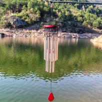 Silver Solid Wood Wind Chime - 27 Tubes - Creative Home Decoration Hanging Ornament