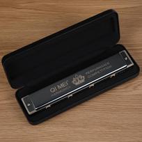 Chimei Black Overlord 24-Hole Diatonic Tremolo Harmonica, Key of C for Professional and Child Performances.