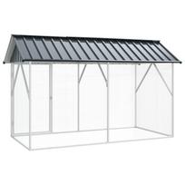 Paukščių narvas antracito spalvos 227 x 112 x 141 cm cinkuotas plienas