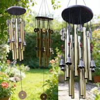 Large 13 Tubes Metal Wind Chimes for Outdoor For garden Rustproof Solid Wood Hanging Decor 85cm Tall Soothing Sound China Mainland