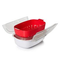 Steam Case Plastic Steamer With Lid Microwave Oven Steamer For Steamed Bread Bun Dumpling Fish Kitchen Tools Cooking Tools lijia raudona