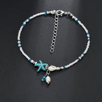 Bohemia Starfish Anklet Women Unisex Conch Shell Rice Beads Charm Summer Beach Foot Jewelry Pearl Foot Leg Ankle Chain Gifts New