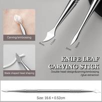 Double-Headed Nail Brush Extension Glue Removal Stick Gel Removal Spatula Stainless Steel Nail Polish Dipping Removal Tool A2