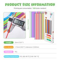 260/560Pcs 3D Pen Filament Refills 10/20Colors PCL Low Temperature Safe 3D Pen Filament Kid 3D Printer Doodler Pen Refill Packs