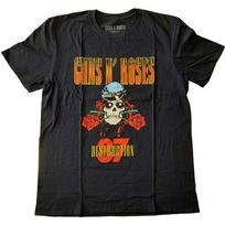 Men's Guns N Roses UK Tour '87 (Back Print) Slim Fit T-shirt Large Black 2XL