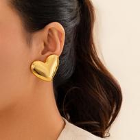 CCB Material Smooth Surface Heart Stud Earrings for Women Trendy Ladies Lovely Accessories on Ear 2026 Fashion Jewelry Gift