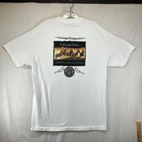 Vintage Jack Daniels Whiskey T-Shirt Mens Large White Cotton Cowboy Graphic S
