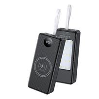 16×18650 portable power bank case, supporting 22.5W fast charging and 15W wireless charging, with a camping light function juoda