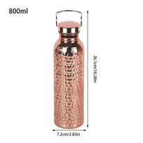 Pure Copper Water Bottle 800ml Portable Stainless Steel Insulated Drinkware Copper Bottle for Drinking Water for Camping Hiking varis