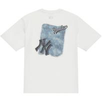 MLB MONOGRAM SS25 T Shirt Unisex Ivory 3ATSM1053-50IVS XS