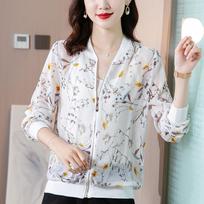 Sun Protection Clothing Color Baseball Uniform Jacket Cardigan Spring and Summer Short Coats Jacket Women's Chiffon Top 5XL balta