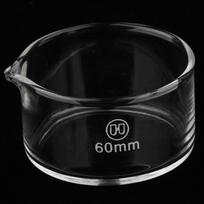 60 mm stiklinės kristalizavimo lėkštelės, borosilikatinės black