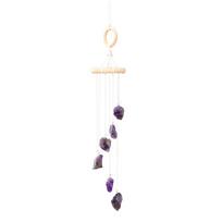 Amethyst Wind Chimes Stones Rough Crystals Wind Chimes for Home Garden Decoration for Garden Home Decor Window Ornament
