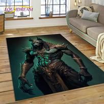 3D Anubis faraonas Horas Egipto mitologija Dievų kiliminis kilimėlis namams Svetainės miegamojo sofos durų kilimėlio dekoravimui, neslystantis kilimėlis. 40x60cm