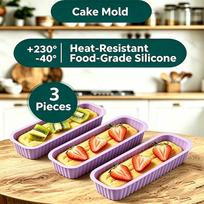 3Pcs Mini Household Rectangular Silicone Mold Candy Toast Mould Bread DIY Kitchen Supplies Cake Bakeware Pan Baking Tools tamsiai žalia spalva