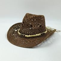 Western Cowboy Straw hat women Large brim Natural palm leave cowboy hat outdoor travel sun protection straw hat sombrero vaquero 56-58