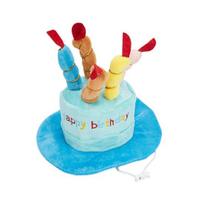 Pet Birthday Hat Cute Birthday Cake Dog Hat Plush Adjustable Birthday Hat for Small Medium Dogs Cats Party Accessory ežero mėlyna spalva