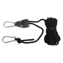 Camping Pulley Rope Adjustable Reflective Guyline Tent Tarp Tie Out Cord with Metal Pulley 5 Meters Rope Black juoda