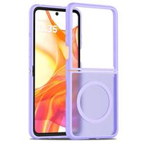 For Motorola MOTO Razr 60 Ultra, Razr Ultra 2025 Magnetic Case ELVEV Anti-drop Hard PC TPU Matte Transparent Phone Cover Motorola Razr 60 Ultra violetinė