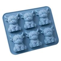 Silicone Mini Highland Cow Ice Cube Mould Easy To Demold Cute Animal Ice Cube Tray for Chocolate Candy Jelly Homemade Treats