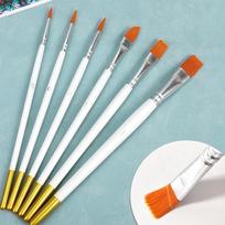 Nylon Artist Paint Brushes Set 6pcs for Acrylic Oil Watercolor Painting with Ergonomic Handle for School Canvas Artwork 6pcs