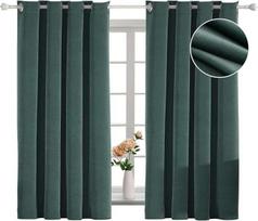 Velvet blackout curtains 140x145cm green color set of 2 pcs