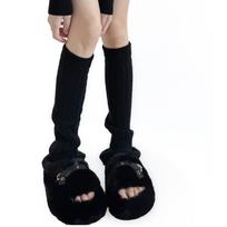 New Sweet Hollow Leg Warmers Autumn Winter Thicken Warm Gray Wide Foot Covers Knitted Leg Covers Milky White Layered Boot Covers One Size