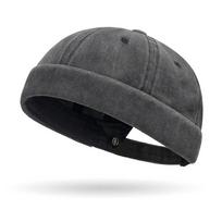 Fashion Cuff Docker Fisherman Beanies Hats Hip Hop Beanie Street Hat Men Skullcap Women Spring Brimless Baggy Melon Cap juoda