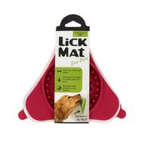 TPR Pet Lick Mat With Suction Cups Slow Feeder Bowl For Dogs And Cats, Non Slip Feeding Pad For Wet Food Treats And Daily Home Use raudona
