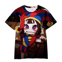Nuostabus skaitmeninis cirkas Marškinėliai Anime Nuostabus skaitmeninis cirkas Vaikams Cosplay 3D spausdinti Marškinėliai Berniukui Trumpas džemperis 100