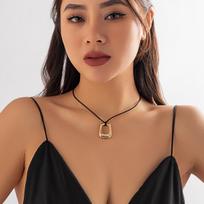 Simple Rope Chain with Big Heart/Geometry Pendnat Necklace for Women Trendy Summer Accessories on Neck 2026 Fashion Jewelry Gift