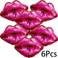 6-Pack 21inch Large Red Lip Balloons, Aluminum Film Balloons for Couple Dates, Suitable for Couple Dates, Anniversary Celebrations, Propos 21 Inch