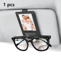 Car Sun Visor Sunglasses Holder with Photo/ID Card Slot PU Leather Glasses Clip Anti-fall anti-slip car sun visor accessories