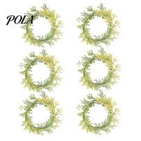 Elastic Napkin Holder 6Pcs Rings, Design for Light And Thick Household Napkins, Imitation Holly Leaf Accessory Weddings Parties Home Use Durable Ring 6pcs