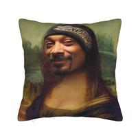 Snoop Dogg Mona Lisa Pillowcase Soft Polyester Cushion Cover Decoration Pillow Case Cover Chair Zippered 40X40Cm Peach skin 18*18(CM)-1Pcs