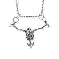 Gothic Skull Head Pendent Hip Hop Clavicle Chain Charm Men Necklace  Men sidabras