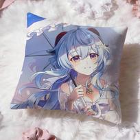 Ganyu Genshin Impact Cushion Cover Premium Comfort Reversible Pillow Cove -Two In One Design For Any Room & Car Interior Peach skin 18*18(CM)-1Pcs