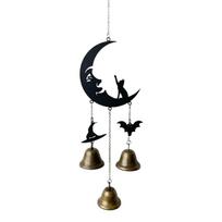 Retro Halloween Moon Wind Chime Decorative Garden Patio Decor Hanging Bell Ornament  Outdoor