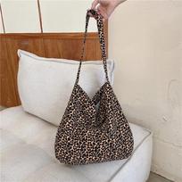 Modernus Leopard Print Messenger Krepšys Vieno peties drobinis krepšys, skirtas studentėms, įstrižai didelės talpos krepšys 43x35cm ruda