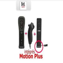 Wii Motion Plus valdiklis - Wii - Su Nunchuk ir dėklu - Belaidis - Suderinamas su Wii/Wii U/Wii Mini juoda