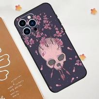 Gotikinis gėlių kaukolės dėklas Apple iPhone 12 13 Mini 11 14 15 16 Pro Max Plus X XR XS Max Coque iPhone XR