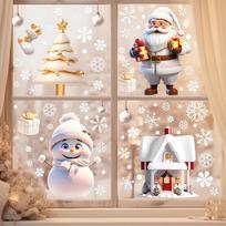 PVC Kalėdų langų lipdukai Sniego senelis Snaigė Kalėdų Senelio langas Elektrostatinis lipdukas Linksmų Kalėdų lipdukai Namų puošmena Snowman